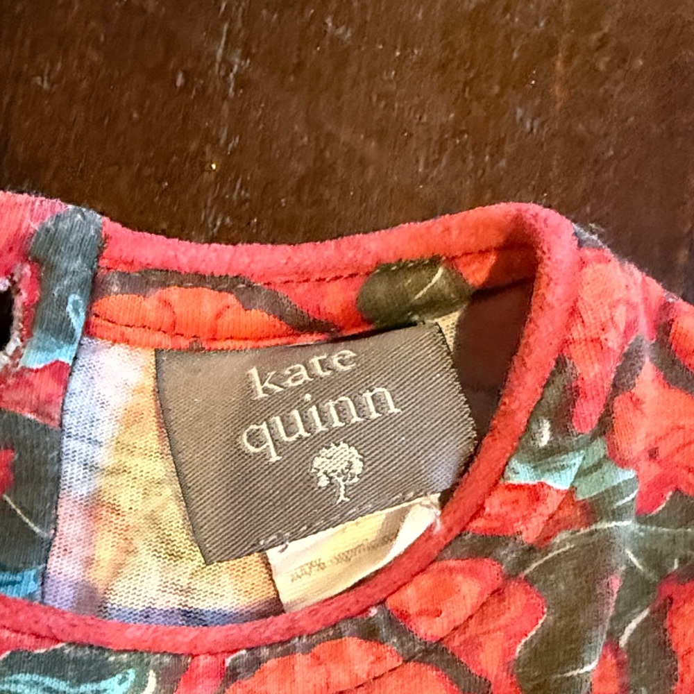 Kate Quinn Red and Green Floral Kids Dress - Picture 2 of 3